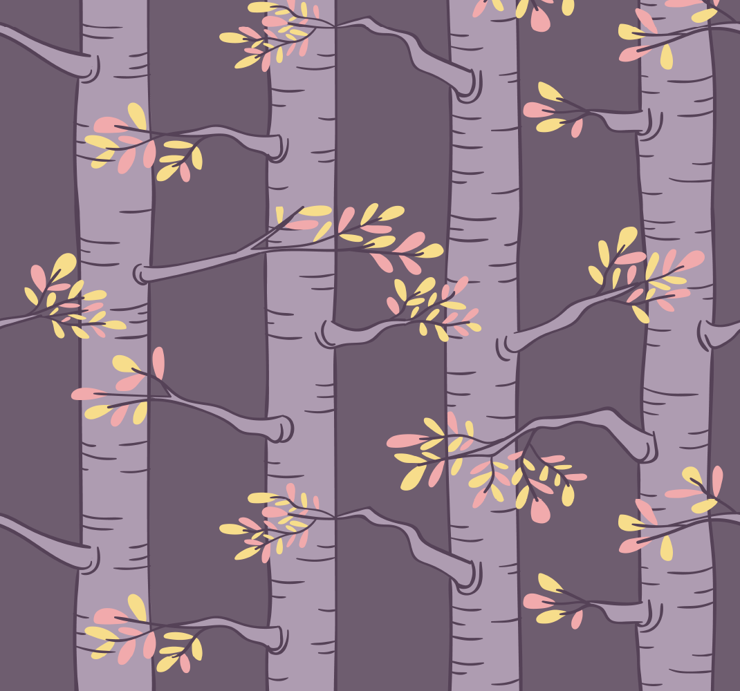 Tapete vinílico nórdico com árvores da floresta - TenStickers
