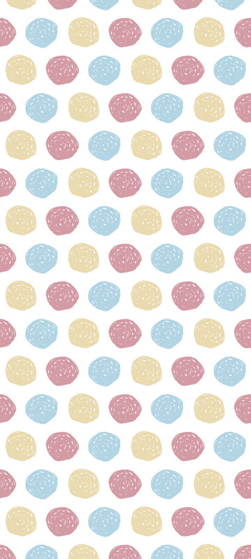 Tapete vinílico nórdico com bolinhas coloridas pastel - TenStickers