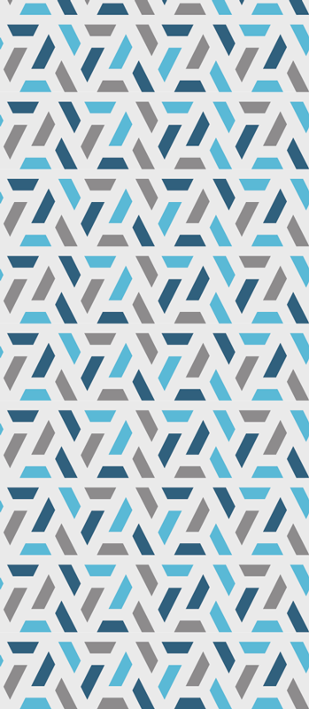 Tapete vinílico nórdico padrão geométrico azul e verde - TenStickers