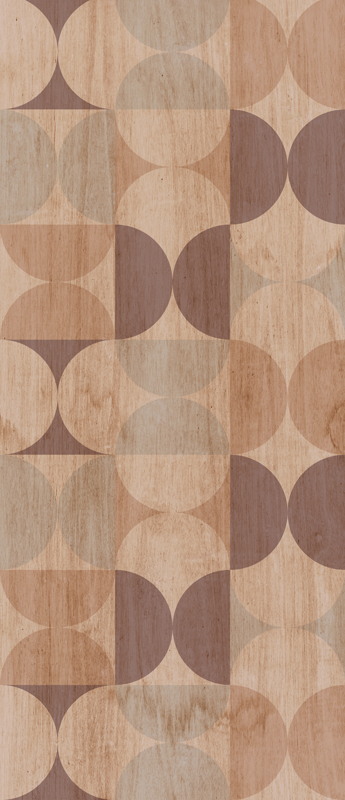 Tapete vinílico nórdico padrão geométrico madeira marrom - TenStickers