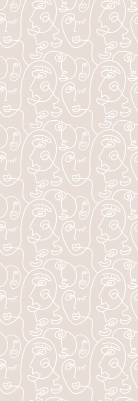 Tapete vinílico nórdico padrão rosa e branco - TenStickers