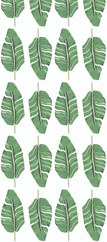 Tapete vinílico nórdico padrão folhas verdes - TenStickers