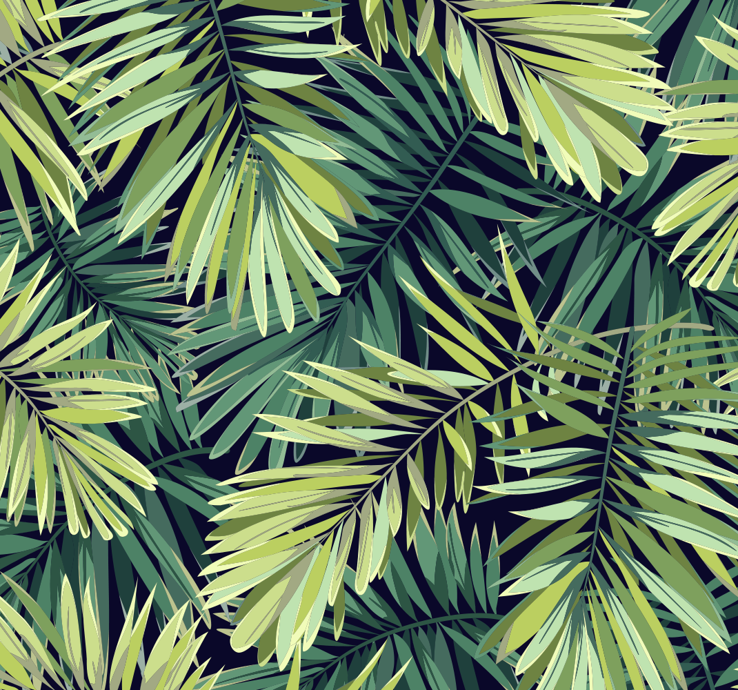 Tapete vinílico natureza folhas verdes grandes - TenStickers