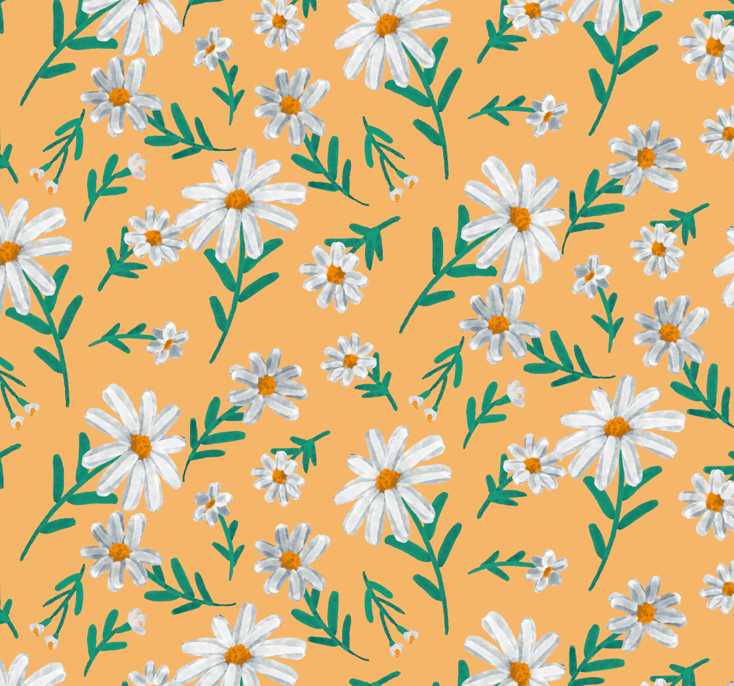 Tapete vinílico natureza com fundo amarelo de margarida - TenStickers