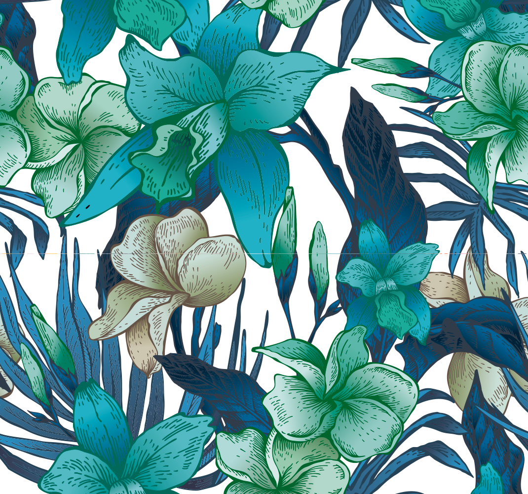 Tapete vinílico natureza papel de parede tropical com folhas - TenStickers