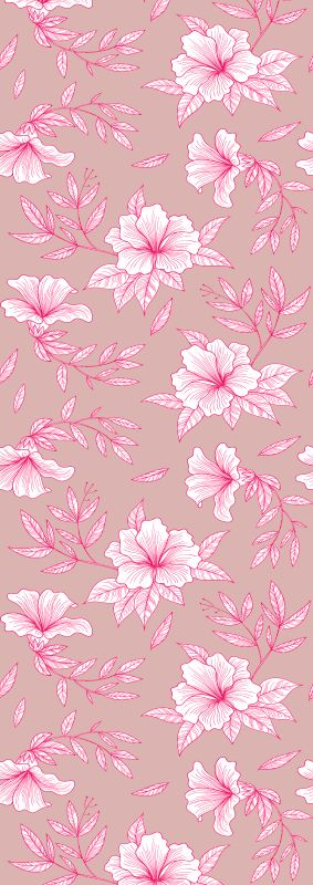 Tapete vinílico natureza lótus rosa neon - TenStickers