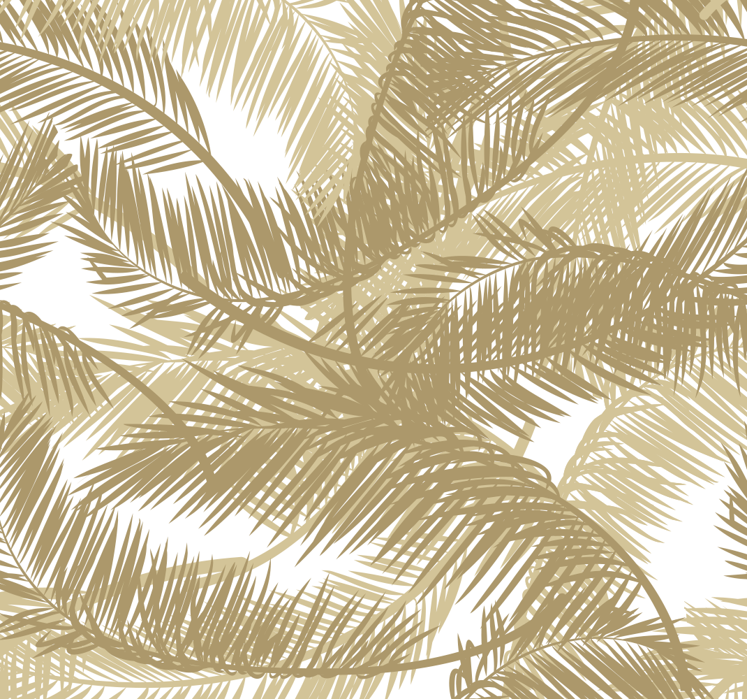 Tapete vinílico natureza palmeira tropical dourada - TenStickers