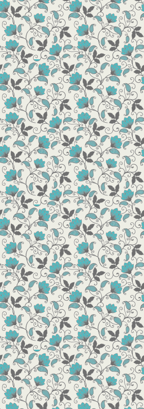 Tapete vinílico natureza flor de lótus teal - TenStickers