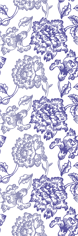 Tapete vinílico natureza padrão floral roxo suave - TenStickers