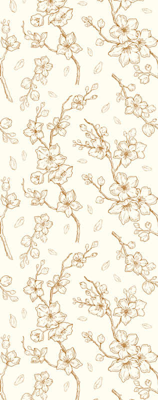 Tapete vinílico natureza flor de cerejeira creme - TenStickers