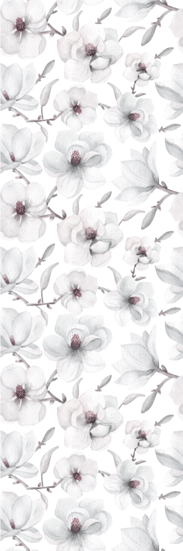 Tapete vinílico natureza ramo elegante com flor de magnólia - TenStickers