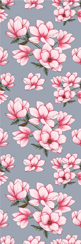 Tapete vinílico natureza três lindas flores de magnólia - TenStickers