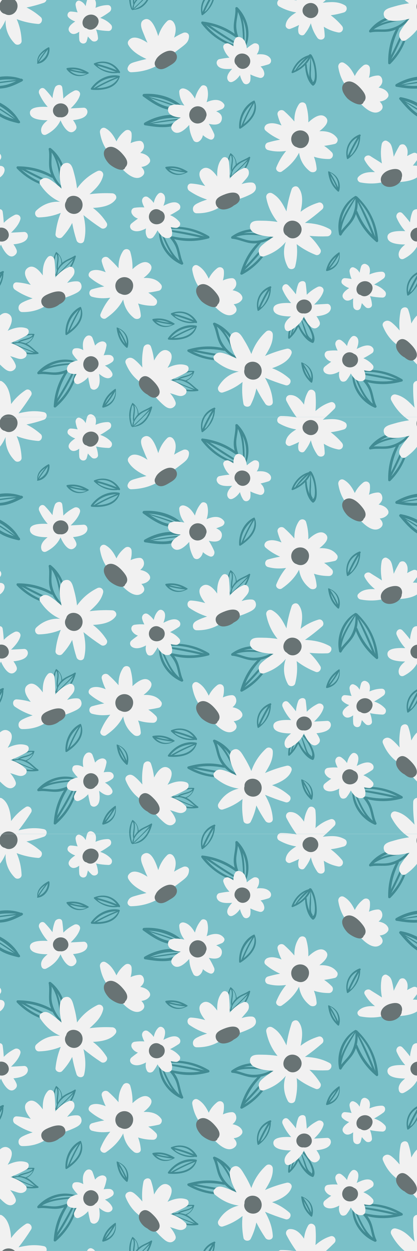 Tapete vinílico natureza flores vintage - TenStickers