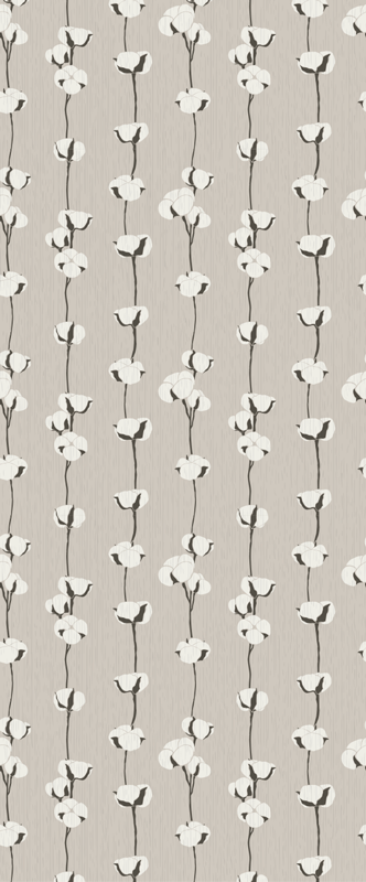 Tapete vinílico natureza flores de algodão artísticas - TenStickers