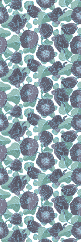 Tapete vinílico natureza flores de malva - TenStickers