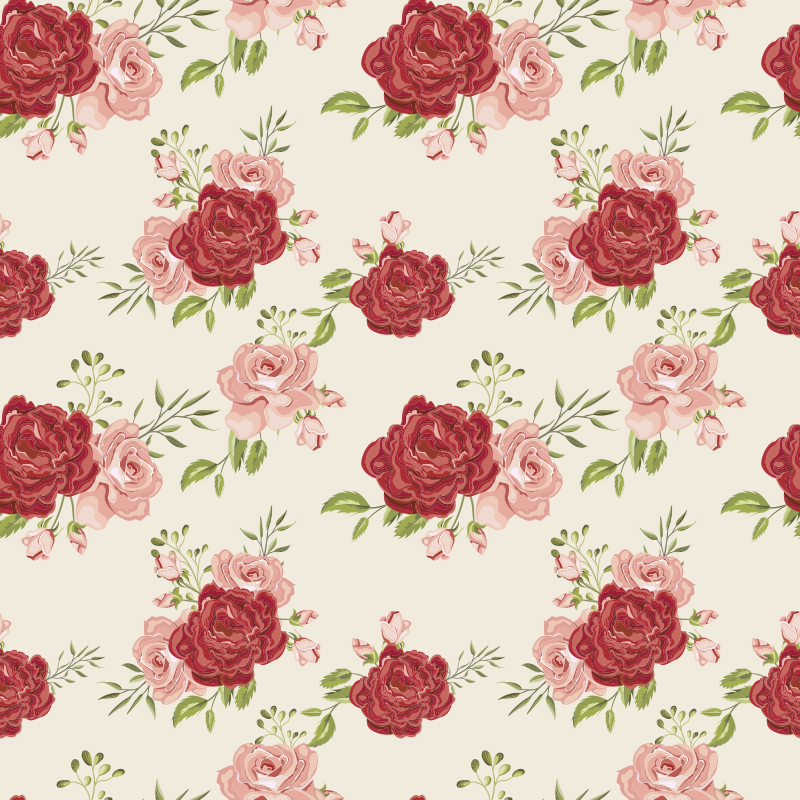 Tapete vinílico natureza rosas graciosas - TenStickers