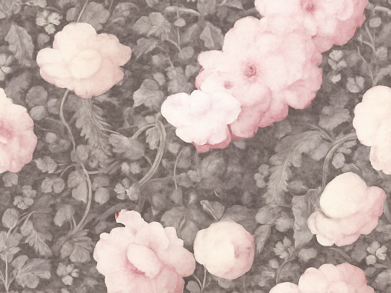 Tapete vinílico natureza flor de linho vintage - TenStickers