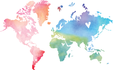 Tapete vinílico de mapa mundial textura aquarela colorida - TenStickers