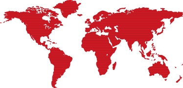 Tapete vinílico de mapa mundial vermelho com linhas - TenStickers