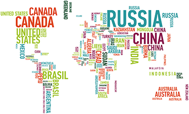 Tapete vinílico de mapa mundial com países coloridos - TenStickers
