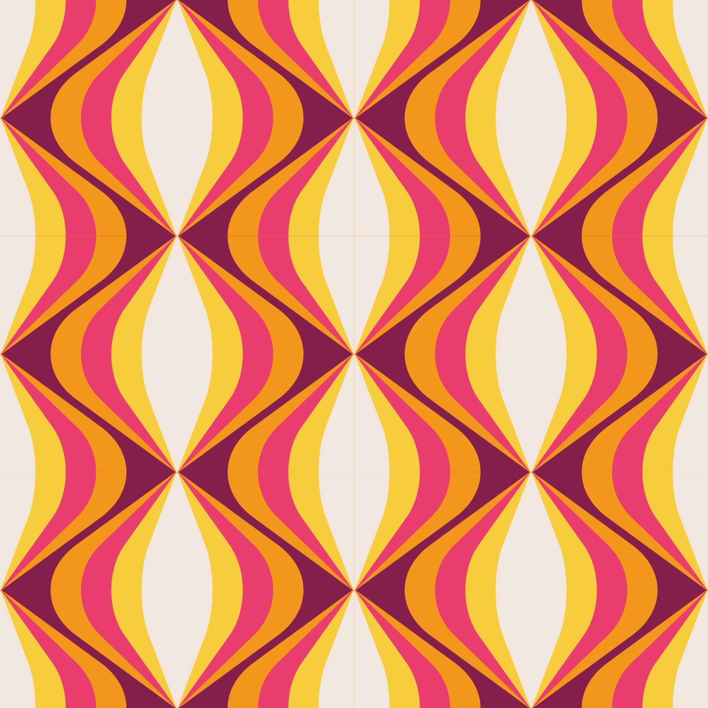 Tapete vinílico vintage onda laranja retrô - TenStickers