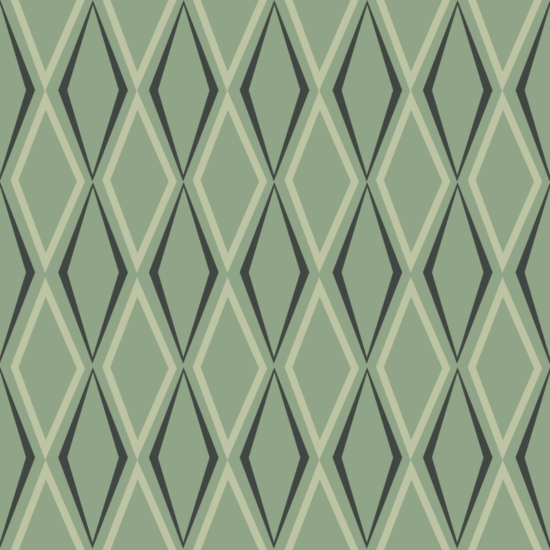 Tapete vinílico vintage diamantes verdes anos 30 - TenStickers