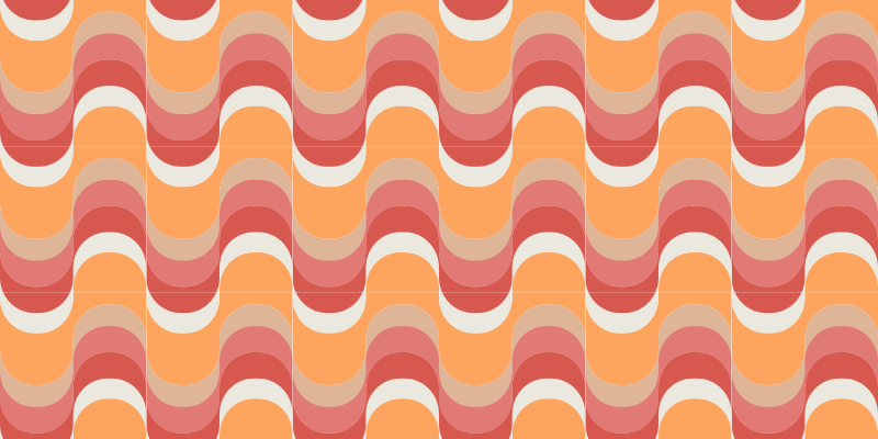 Tapete vinílico vintage ondas vintage dos anos 70 - TenStickers