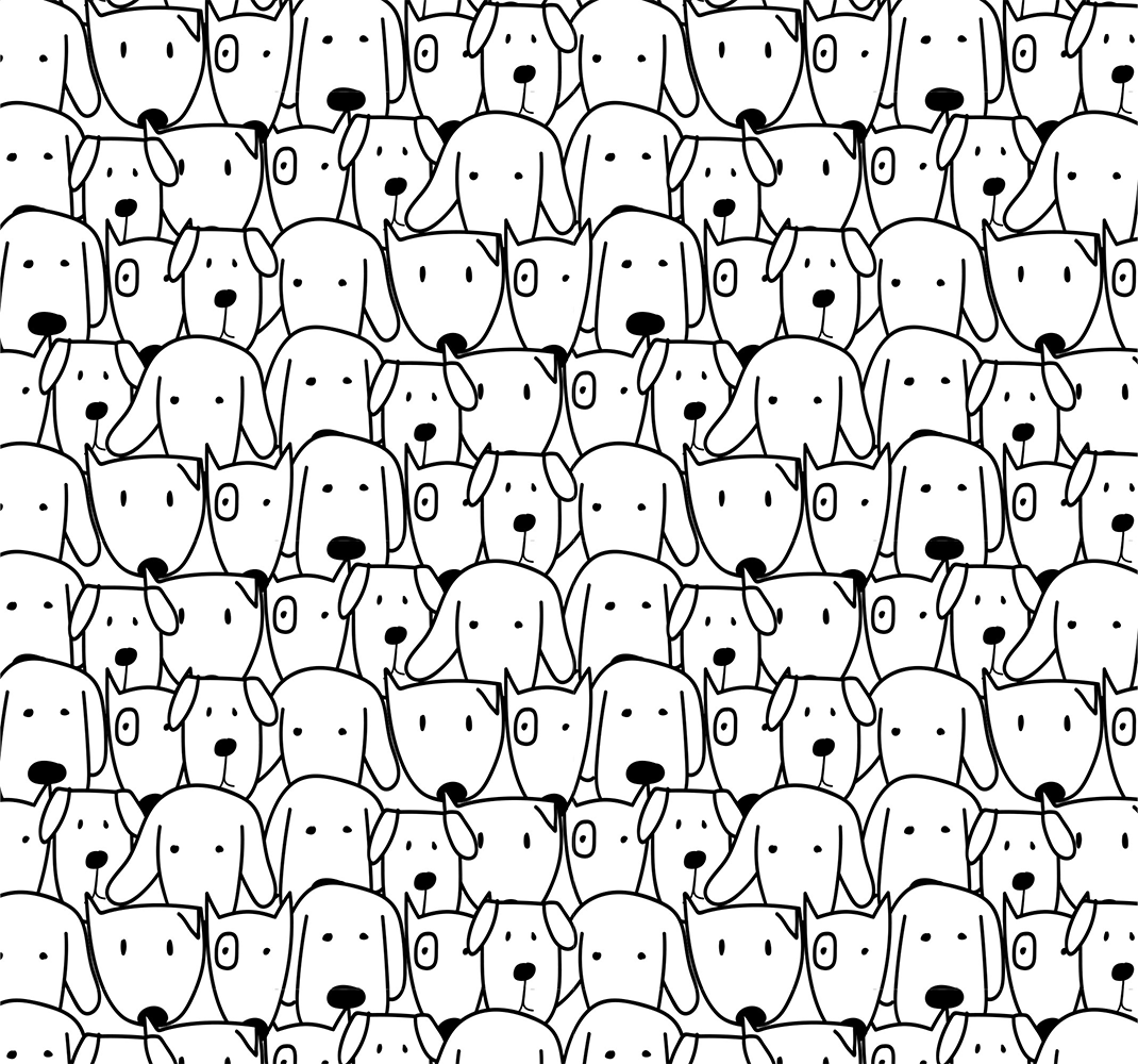 Tapete vinílico de animais com padrão de cachorrinhos fofos - TenStickers