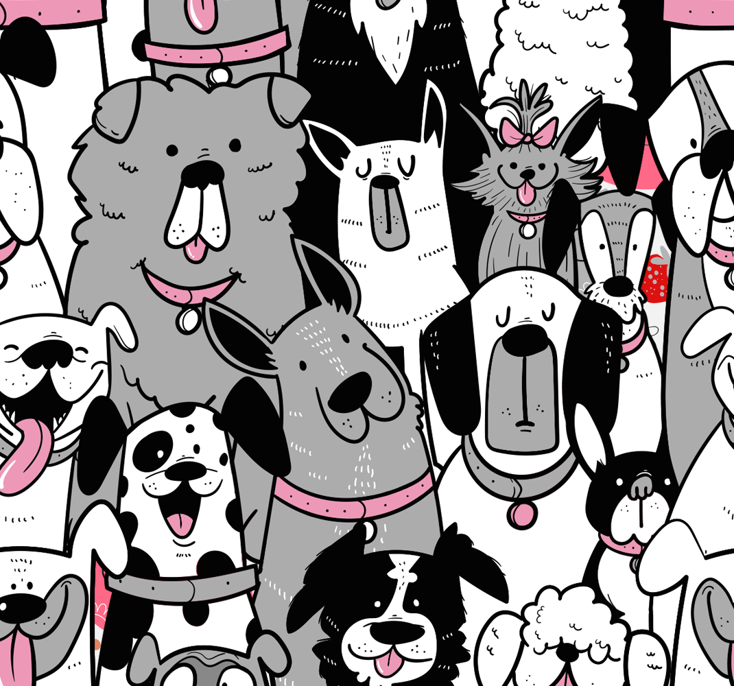 Tapete vinílico de animais com contornos de cachorro - TenStickers