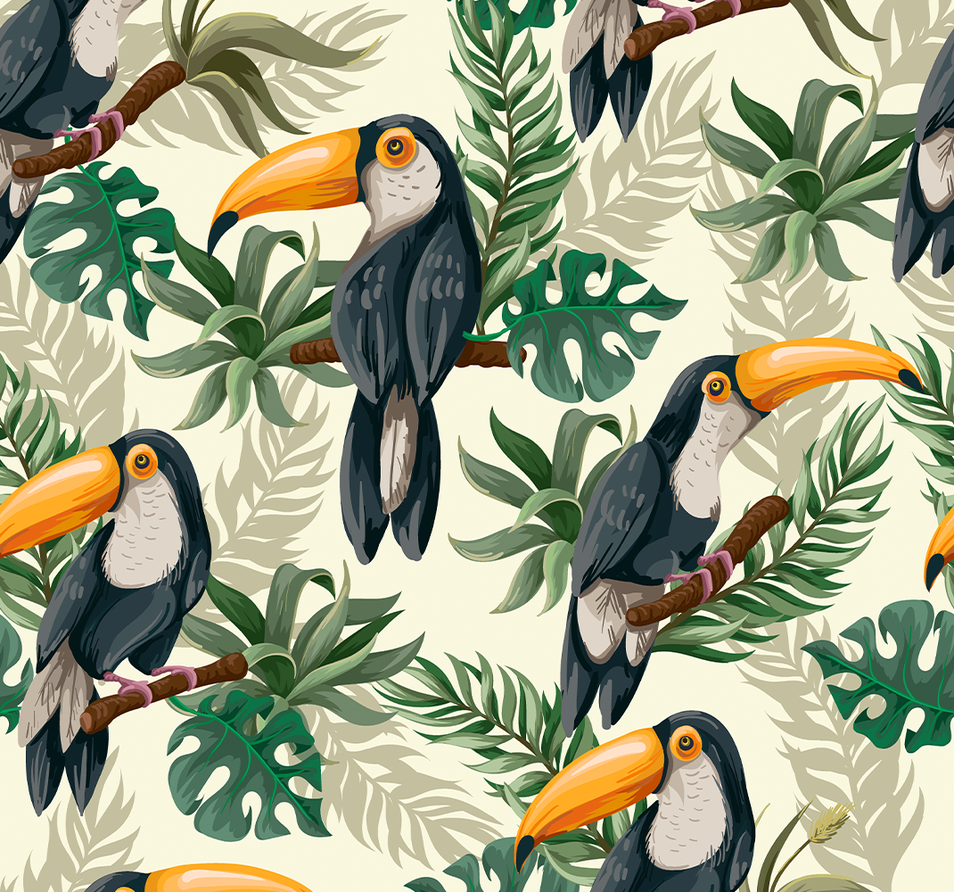 Tapete vinílico de animais selva - TenStickers