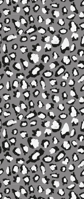 Tapete vinílico de animais estampa leopardo cinza e branco - TenStickers