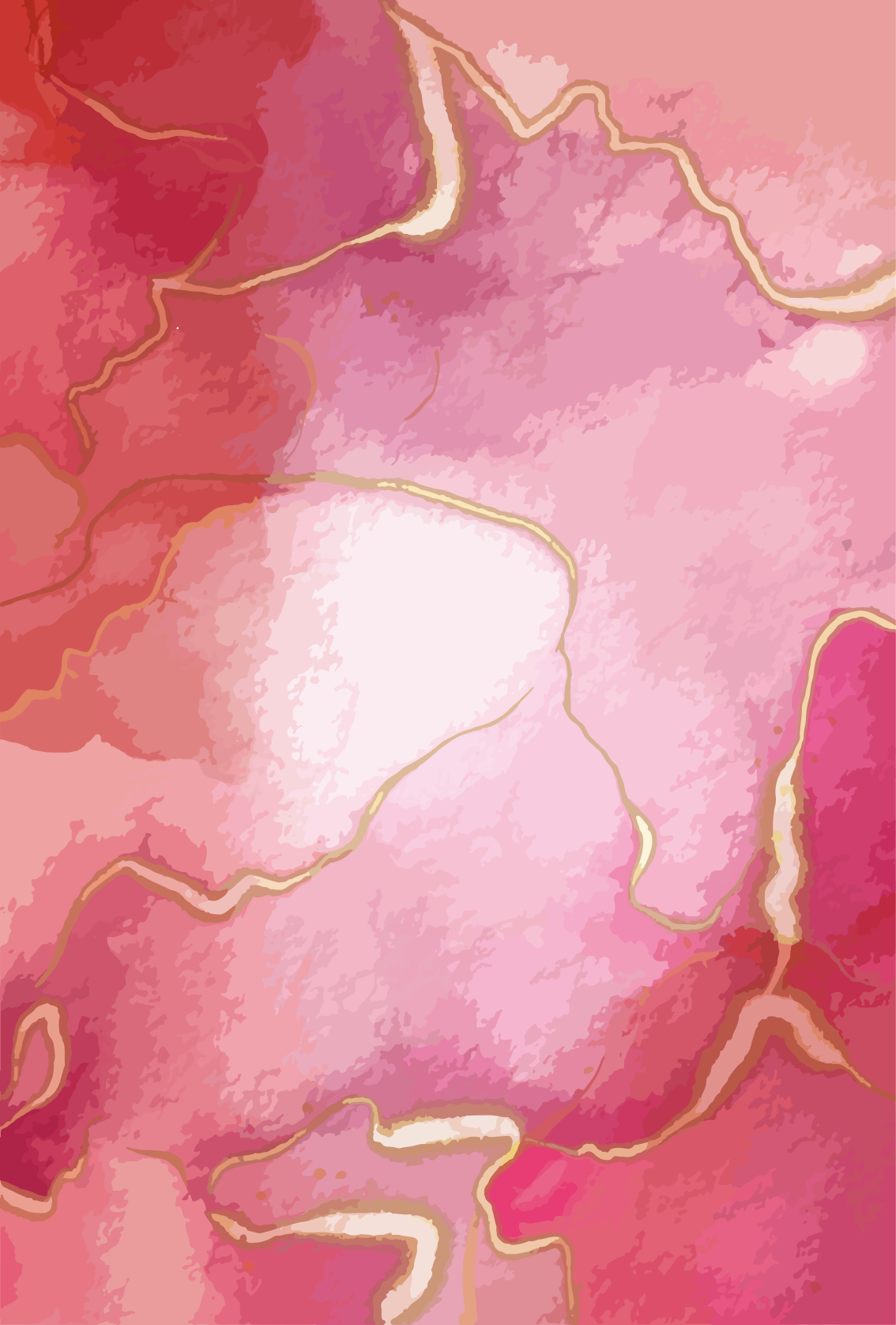 Tapete vinílico moderno efeito mármore rosa e dourado - TenStickers