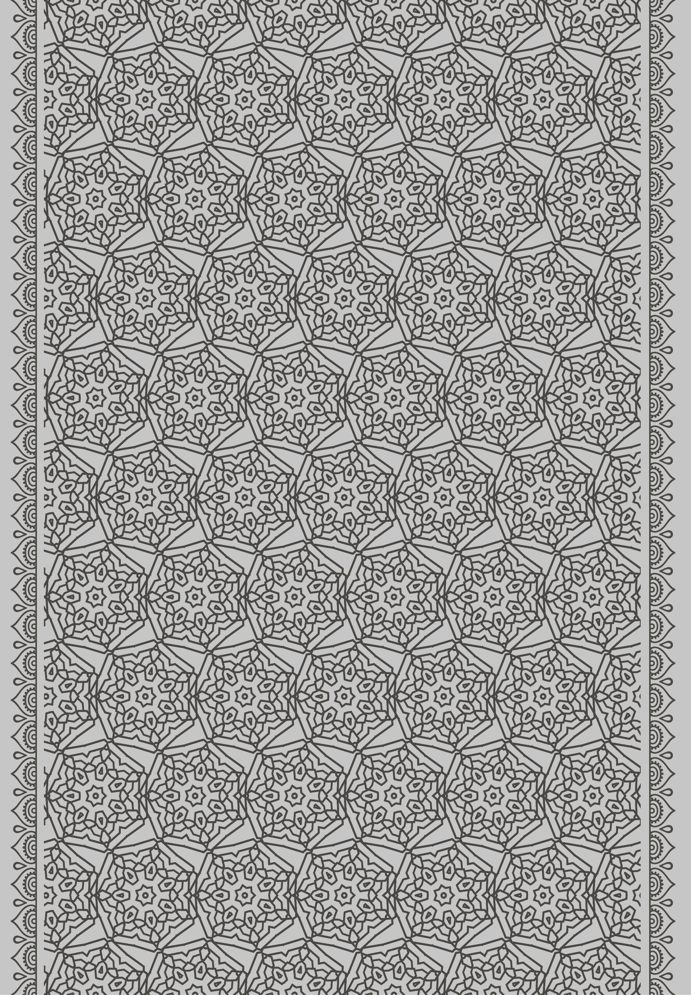 Tapete vinílico texturas estilo azulejo árabe abstrato - TenStickers