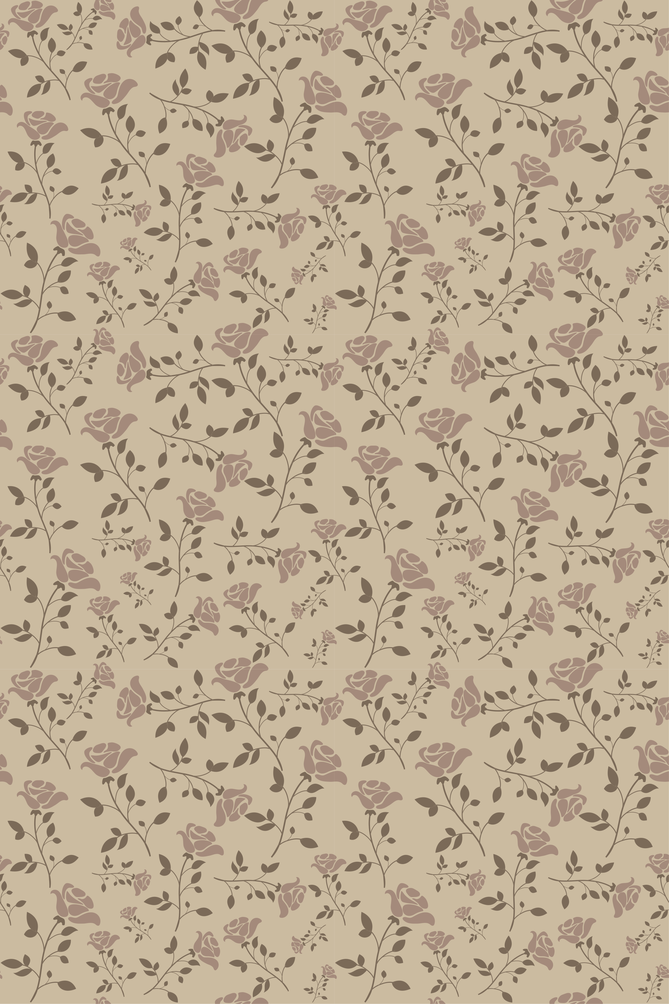 Tapete vinílico vintage padrão rosa vintage marrom - TenStickers