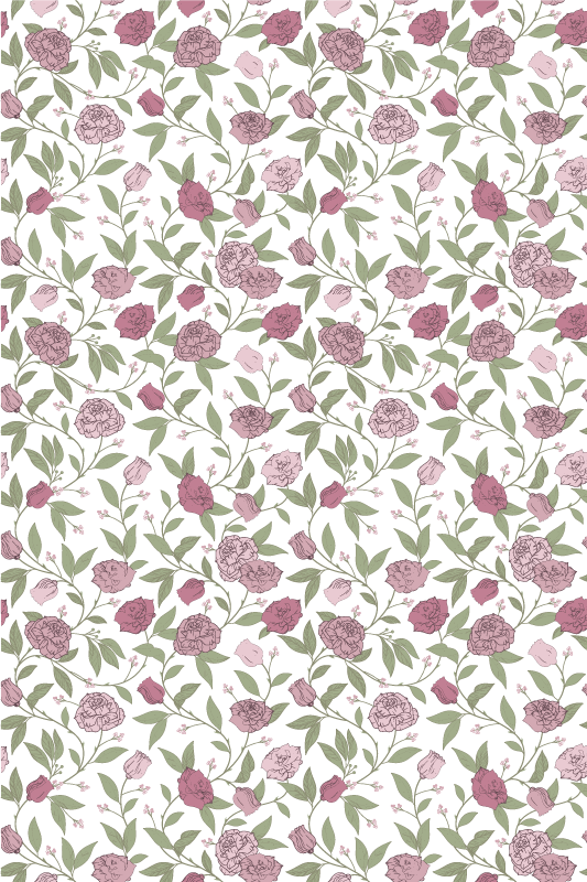 Tapete vinílico vintage rosas vintage em rosa pálido - TenStickers