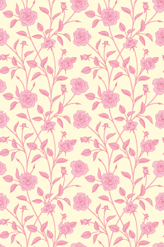 Tapete vinílico vintage rosas pequenas sobre fundo rosa - TenStickers