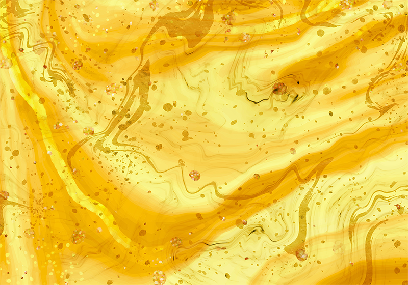 Tapete vinílico texturas mármores líquidos amarelos com ouro - TenStickers