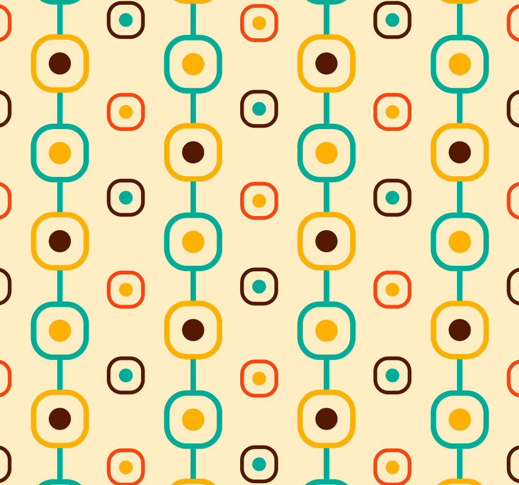 Tapete vinílico vintage geométrico dos anos 60 - TenStickers