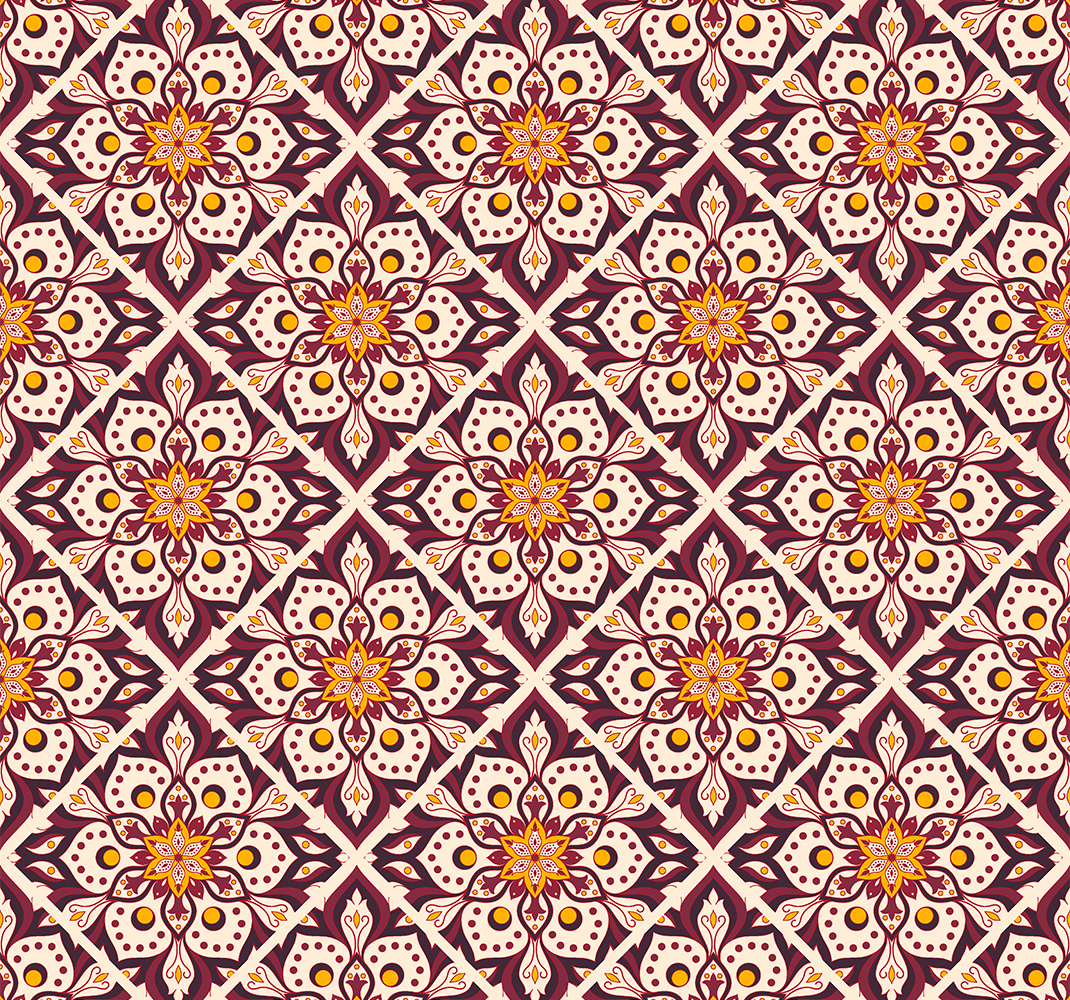 Tapete vinílico vintage padrão castelo clássico - TenStickers