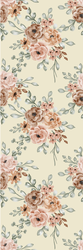 Tapete vinílico vintage com rosas românticas grandes - TenStickers