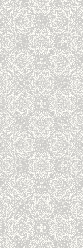 Tapete vinílico vintage padrão étnico cinza detalhado - TenStickers