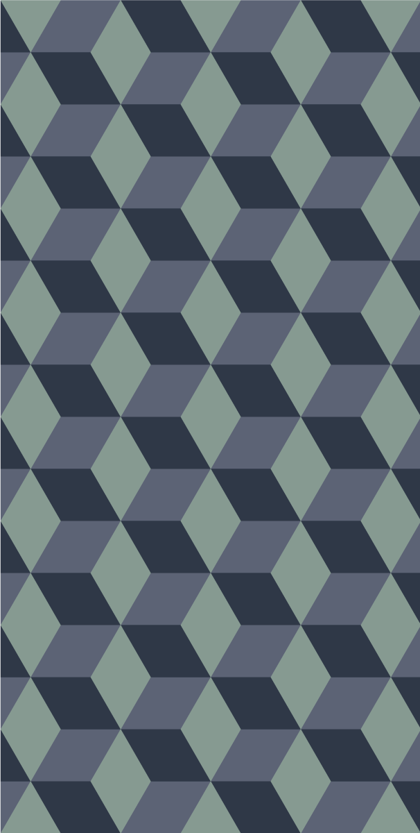 Tapete vinílico vintage padrão cubo retrô em azul - TenStickers
