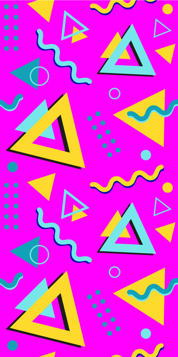 Tapete vinílico vintage formas geométricas anos 80 - TenStickers
