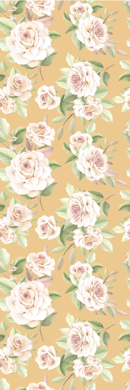 Tapete vinílico vintage padrão rosas provinciais francês - TenStickers