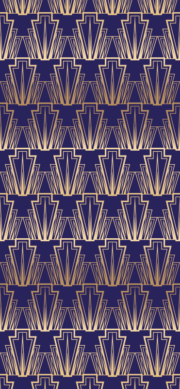 Tapete vinílico vintage com padrão decorativo dourado - TenStickers