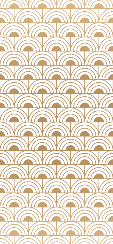 Tapete vinílico vintage padrão decorativo arco dourado - TenStickers