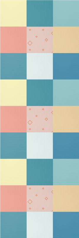 Tapete vinílico vintage com padrão retro colorido - TenStickers