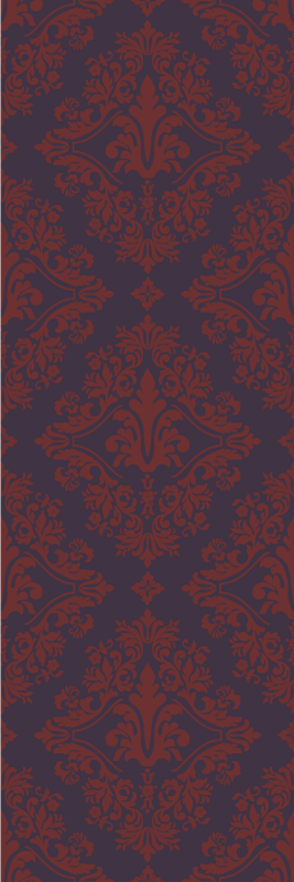 Tapete vinílico vintage padrão vermelho e roxo - TenStickers