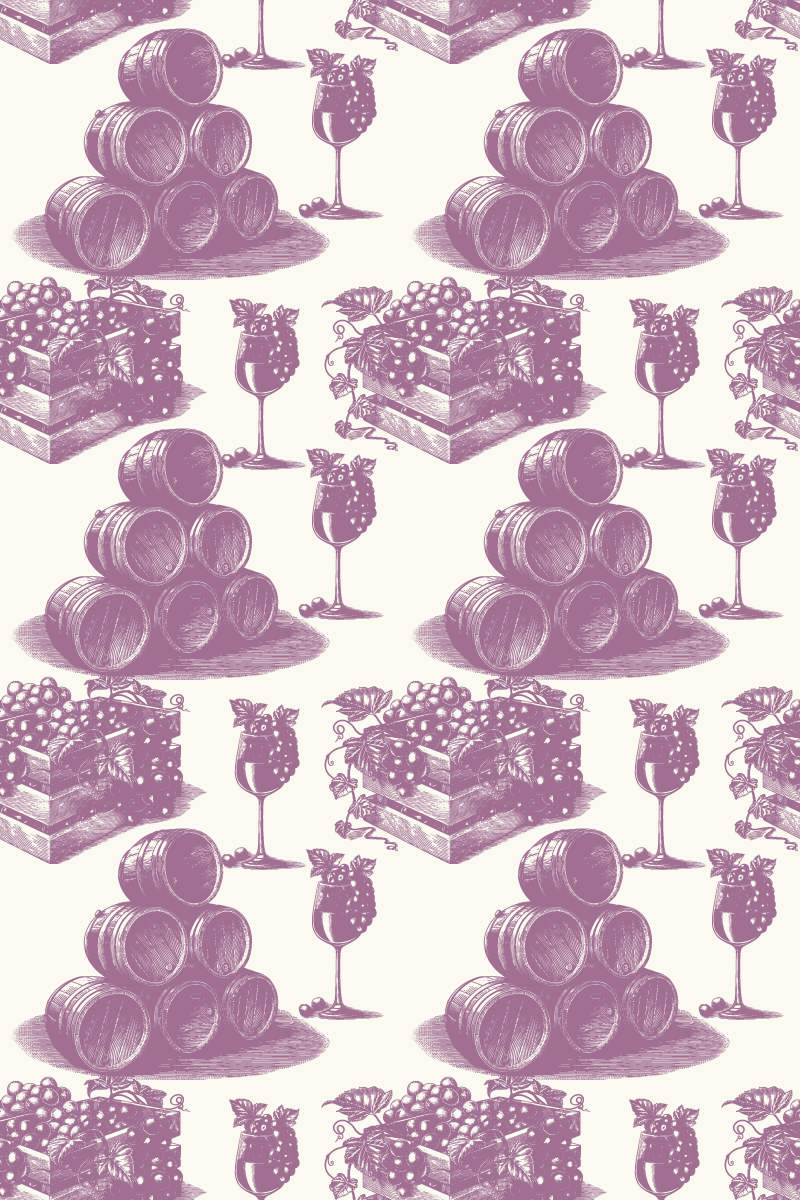 Tapete vinílico vintage padrão francês em violeta - TenStickers