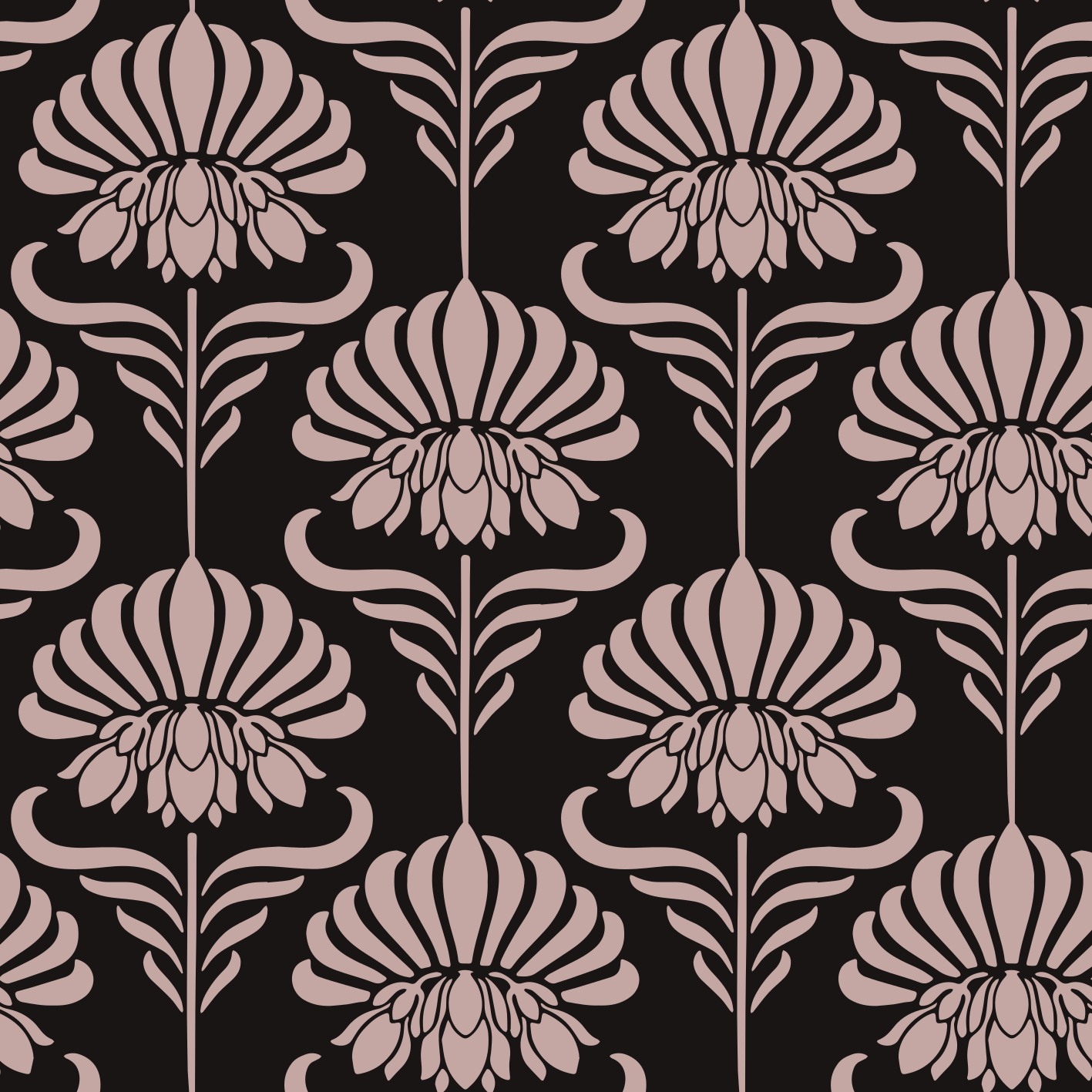 Tapete vinílico vintage com motivos art nouveau - TenStickers
